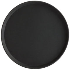 TrueCraftware ? 14-inch Round Rubber Lined Non-Slip Tray, Plastic Black Color- Serving Tray Serving Coffee Appetizer Breakfast Perfect for Kitchen Caf? Hotel and Restaurants