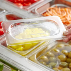 TrueCraftware ? 1/9 Size Polycarbonate Handled Solid Food Pan Lid/Cover Clear Color- Food Pan Cover with Handle Restaurant Commercial Hotel Pan Lid for Fruits Vegetables Beans Corns
