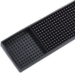 Set of 2 - TrueCraftware - Black Long Rubber Bar Service No-Slip Mat 27 x 3"