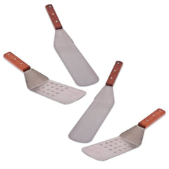 TrueCraftware - 4 Piece Combo - 14.5" Grill Turner BBQ Stainless Steel Spatulas - (2X) Perforated Turner and (2X) Solid Turner