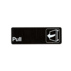TrueCraftware ? Set of 2- Pull Sign 9" x 3" with Easy Peel Self-Adhesive White on Black Color- Door Sign Waterproof Long-Lasting Self Adhesive for Indoor/Outdoor Home or Business Use