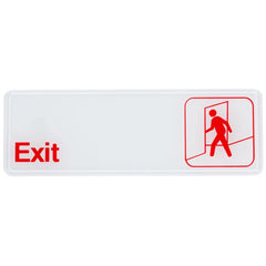 TrueCraftware ? Set of 2- Exit Sign 9" x 3" with Easy Peel Self-Adhesive Red on White Color- Signs for Office Business Kitchen Restroom Waterproof Long-Lasting Self Adhesive for Indoor/Outdoor