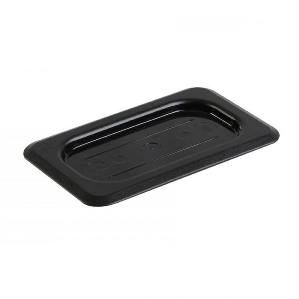 TrueCraftware ? 1/9 Size Polycarbonate Handled Solid Food Pan Lid/Cover Black Color- Food Pan Cover with Handle Restaurant Commercial Hotel Pan Lid for Fruits Vegetables Beans Corns