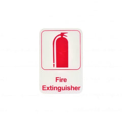 TrueCraftware ? Set of 2- Fire Extinguisher Sign 6" x 9" with Easy Peel Self-Adhesive Red on White Color- Safety Signs Waterproof Long-Lasting Self Adhesive for Indoor/Outdoor Home or Business Use