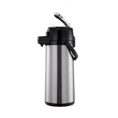 TrueCraftware ? 2.5 Liter/ 84 oz Stainless Steel Lever Top Coffee Airpot Glass Lined - Hot Beverage Coffee Chocolate Juice Tea Drinks Dispenser Ideal for Large Crowds Perfect for Any Occasion