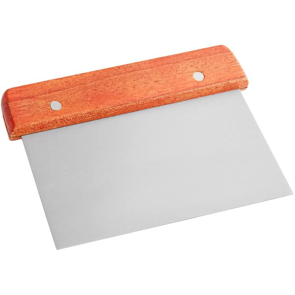 TrueCraftware ? 10 x 4- inch Commercial Grade Dough Scraper, Stainless Steel Blade with Wooden Handle