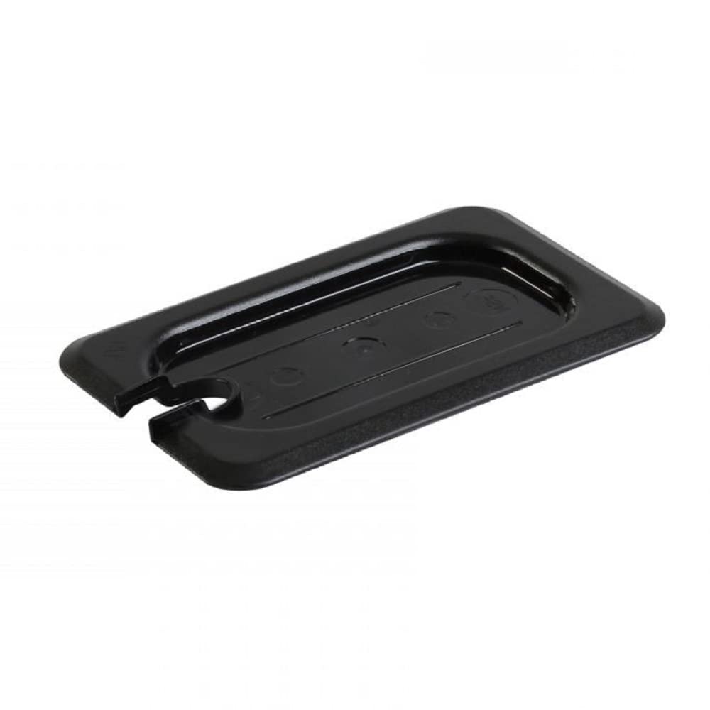 TrueCraftware ? 1/9 Size Polycarbonate Handled Slotted Food Pan Lid/Cover Black Color- Food Pan Cover with Handle Restaurant Commercial Hotel Pan Lid for Fruits Vegetables Beans Corns