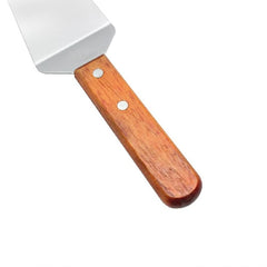TrueCraftware ? Set of 2- Stainless Steel 2-1/2" x 5" Blade Pizza Server with Wooden Handle- Rounded Edges Cake and Pie Cutter and Pizza Spatula for Birthday Anniversary Parties and Events