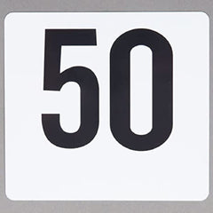 TrueCraftware- Double Side 1-50 Plastic Table Numbers 4" x 4" Black on White Color- Plastic Restaurant Wedding Table Number Cards Signs for Party Banquets Wedding Reception
