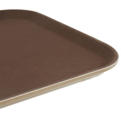 TrueCraftware ? 14? x 18? Rectangular Rubber Lined Non-Slip Tray, Plastic Brown Color- Serving Tray Serving Coffee Appetizer Breakfast Perfect for Kitchen Caf? Hotel and Restaurants