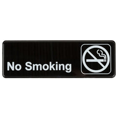 TrueCraftware ? Set of 2- No Smoking Sign 9" x 3" with Easy Peel Self-Adhesive White on Black Color- Signs for Office Business Kitchen Restroom Waterproof Long-Lasting Self Adhesive for Indoor/Outdoor
