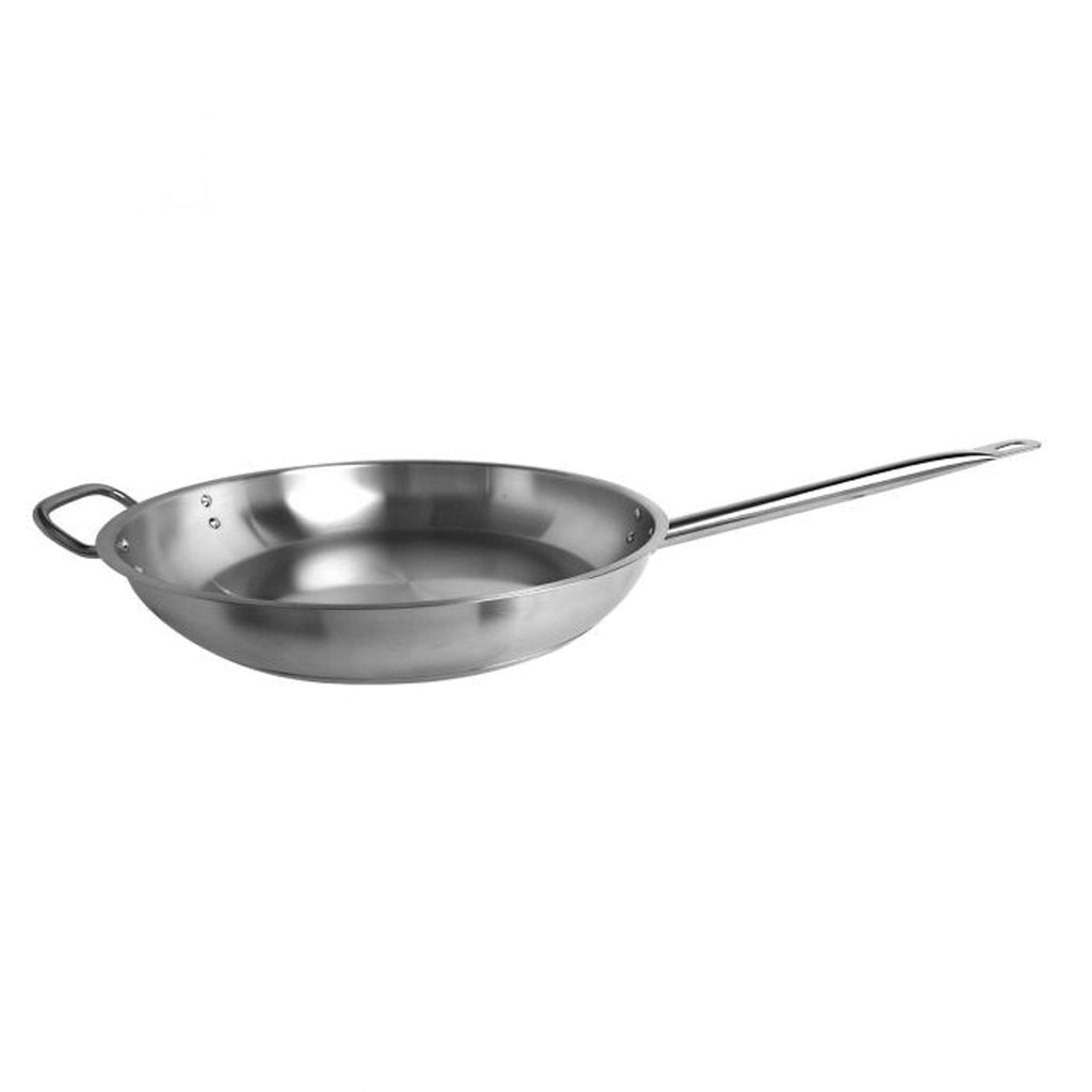 TrueCraftware ? 14? Stainless Steel Frying Pan with Encapsulated Base and Welded Hollow Handle - Heavy-Duty Fry Pan Egg Pan Omelet Pans Oven Safe & Induction Ready