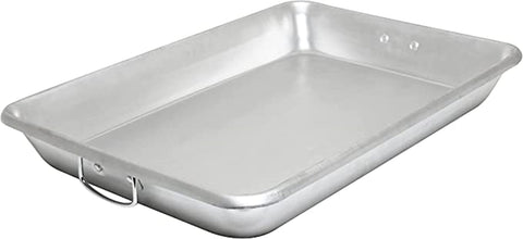 TrueCraftware- Multiuse Aluminum Baking and Roasting Pan Foldable Handles for Easy Storage 26 1/4