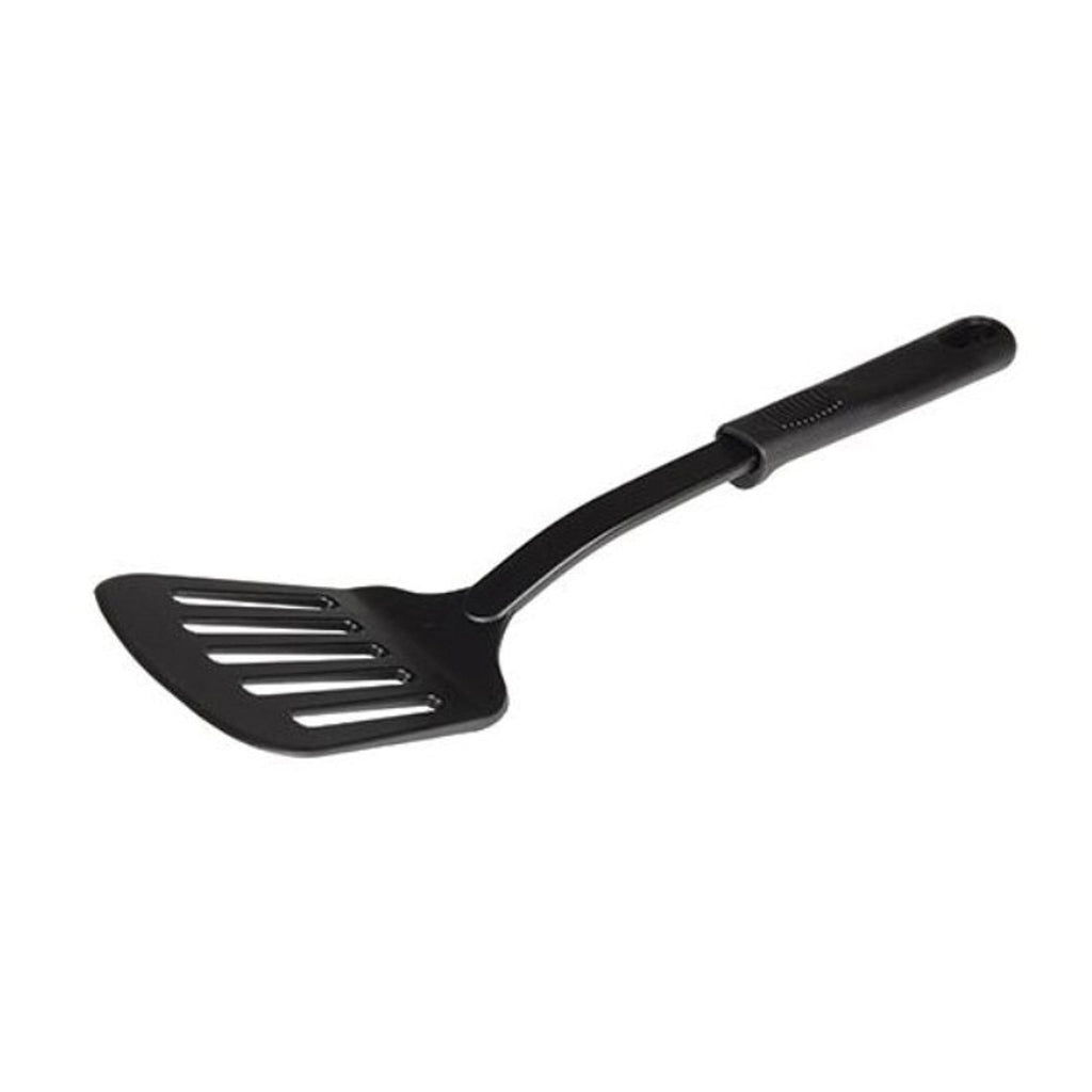 TrueCraftware - 12? Slotted Turner Slotted Kitchen Spatulas High Heat Resistant Cooking Utensils Ideal Cookware for Fish Eggs Pancakes (Black)