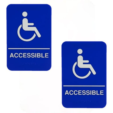 TrueCraftware ? Set of 2- Wheelchair Accessible Restroom Sign with Braille 6