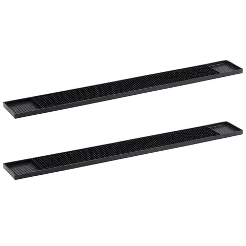 Set of 2 - TrueCraftware - Black Long Rubber Bar Service No-Slip Mat 27 x 3
