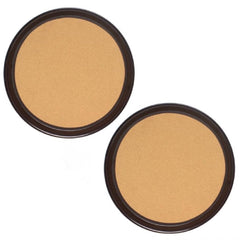 TrueCraftware Set of 2 Round 14? Anti-Slip Serving Tray with Cork Surface Brown Color- Multi-Purpose Restaurant Serving Trays Set for Parties Coffee Table Kitchen