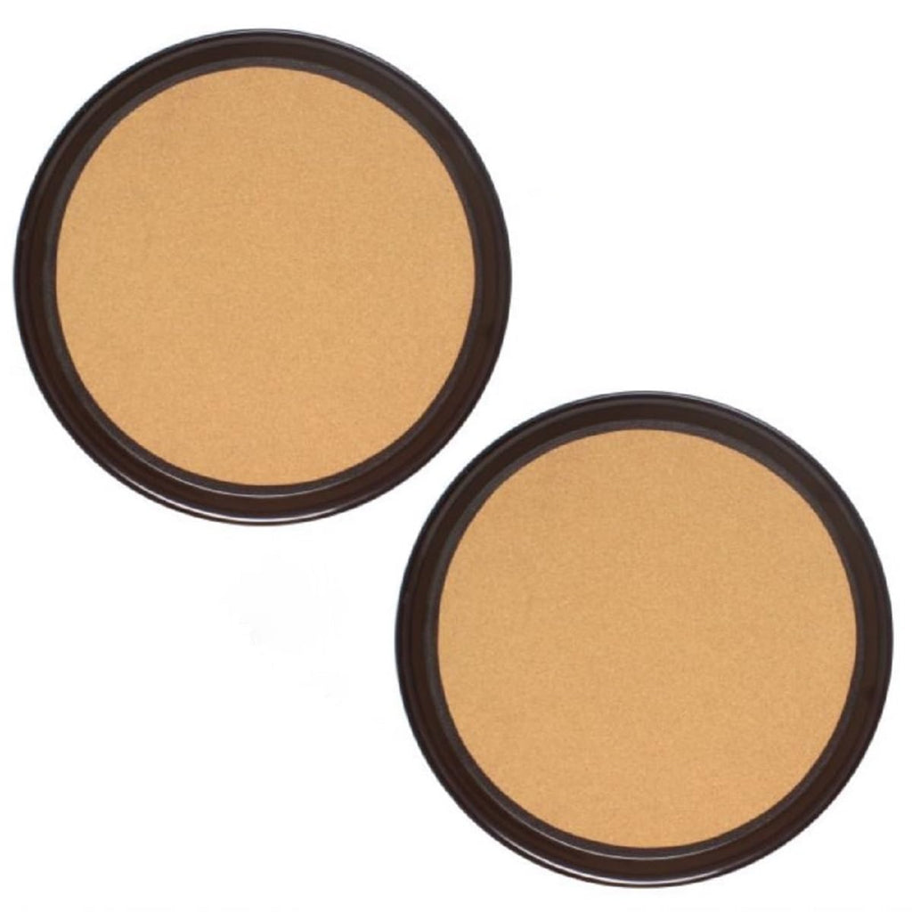 TrueCraftware Set of 2 Round 16? Anti-Slip Serving Tray with Cork Surface Brown Color- Multi-Purpose Restaurant Serving Trays Set for Parties Coffee Table Kitchen