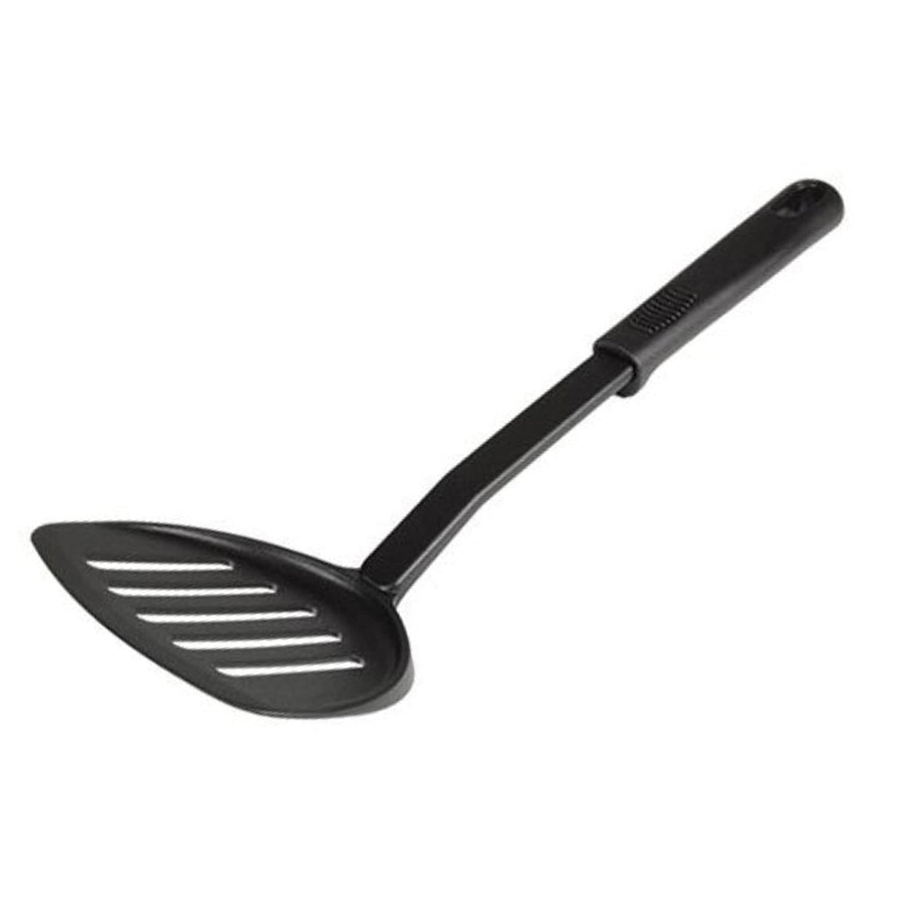 TrueCraftware ? 12? Slotted Kitchen Spatulas- High-Heat Nylon & Polypropylene Handle, Heat Resistant up to 410?F, Cooking Utensils Ideal Cookware for Fish Eggs Pancakes (Black)