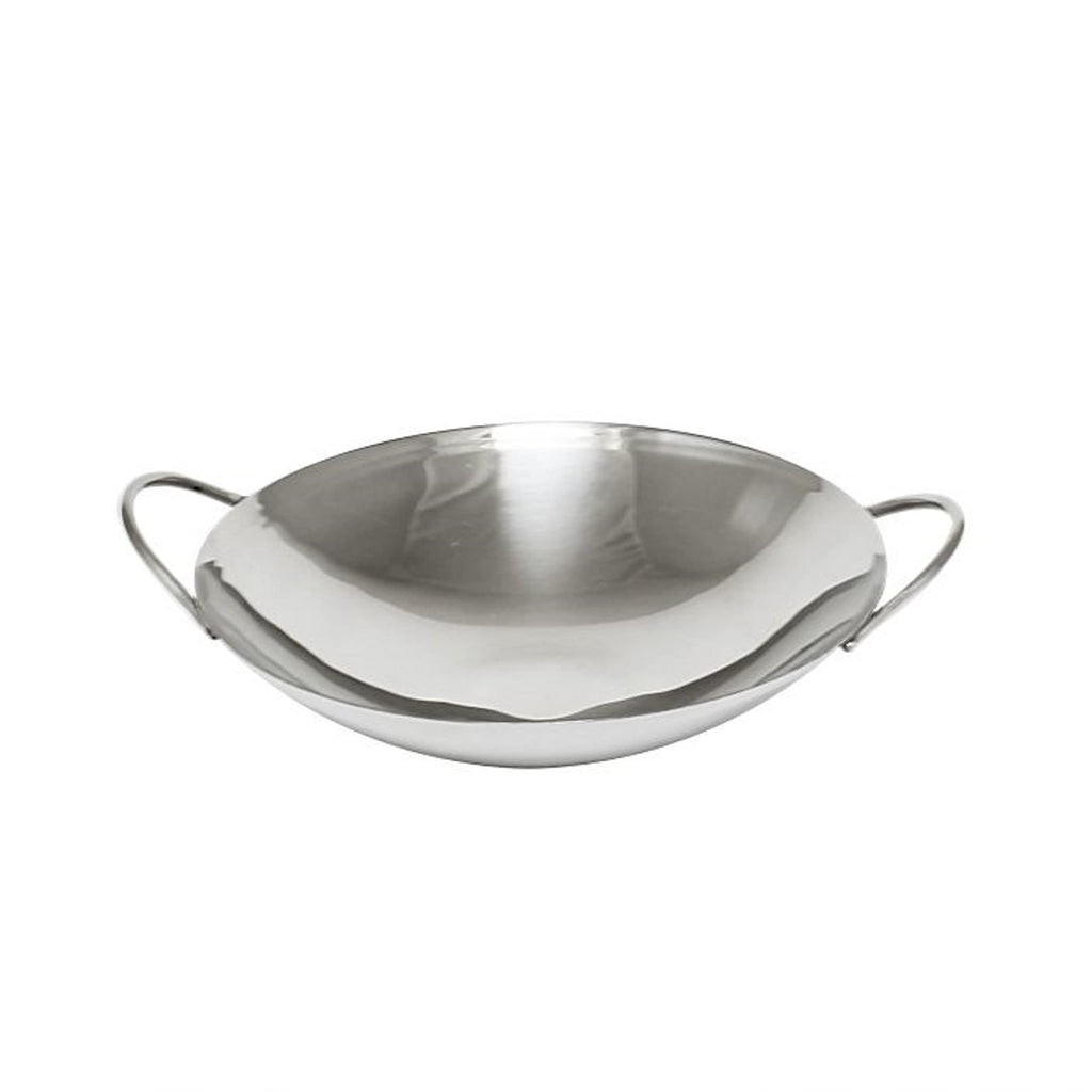 TrueCraftware ? 8? Stainless Steel Dual- handled Wok, Traditional Canton Style, Round Bottom Wok for Kitchen Home Restaurant