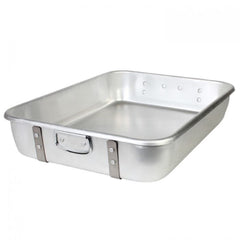 TrueCraftware ? 18" x 24" x 4-1/2" Aluminum Bottom Double Roaster Pan with dual straps - Roasting Pan Turkey Roaster Pan Broiler Pan Great for Chicken Lamb and Vegetable