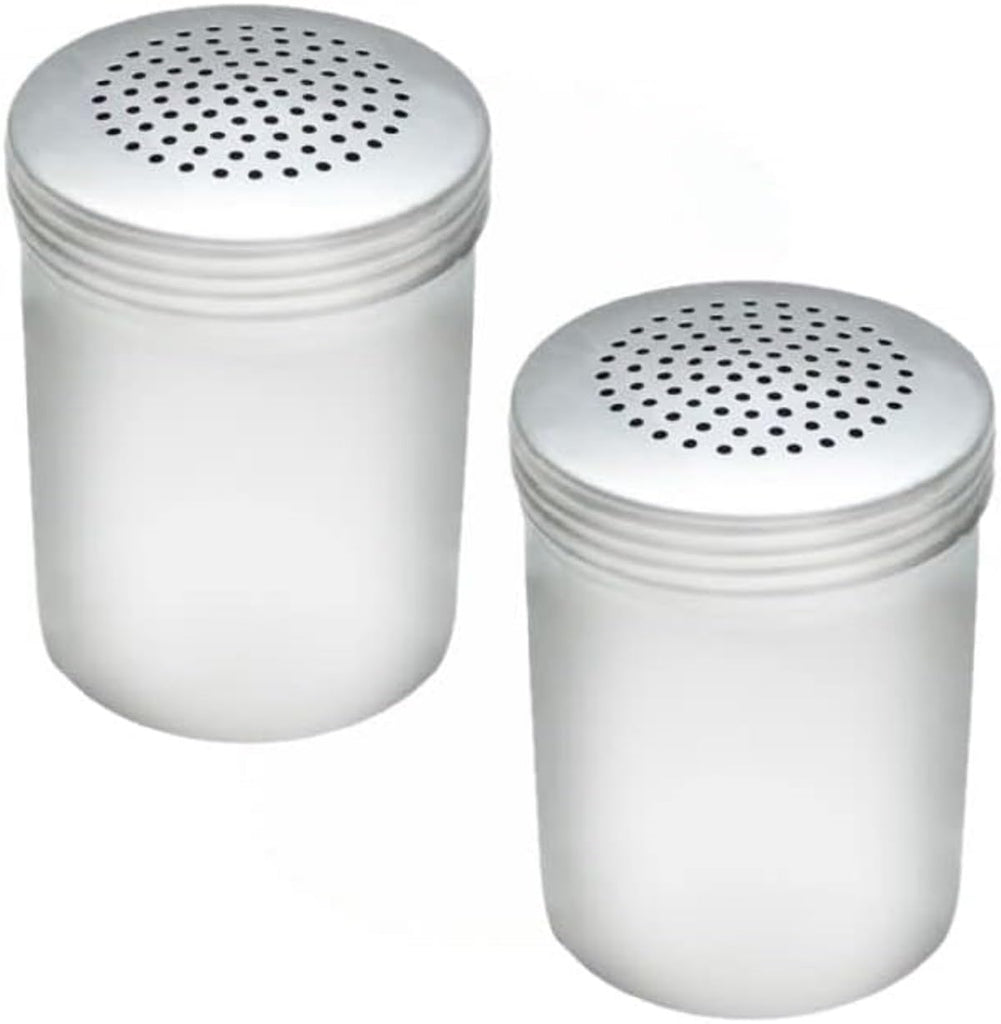 TrueCraftware ? Set of 2 - Aluminum 10 oz. Dredge Shaker without Handle- Seasonings Spice Shakers Ideal for Salt Spice Sugar Flour Perfect for Home and Kitchen