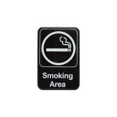 TrueCraftware ? Set of 2- Smoking Area Sign 6" x 9" with Easy Peel Self-Adhesive White on Black Color- Waterproof Long-Lasting Self Adhesive for Indoor/Outdoor Home or Business Use