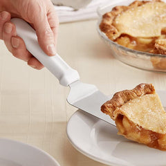TrueCraftware ? Set of 2- Commercial Grade Pie Server, Stainless Steel Blade with White Plastic Handle, 2-1/2" x 4-3/4"