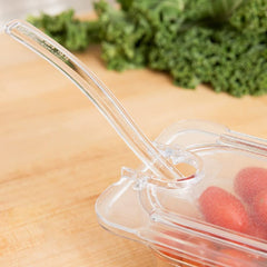 TrueCraftware ? 1/9 Size Polycarbonate Handled Slotted Food Pan Lid/Cover Clear Color- Food Pan Cover with Handle Restaurant Commercial Hotel Pan Lid for Fruits Vegetables Beans Corns