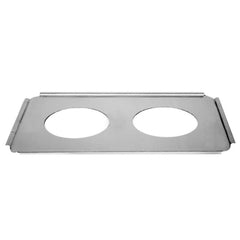 TrueCraftware ? 2 Hole Steam Table Adapter Plate, Stainless Steel, 6-1/2-inch fits (2) 4 qt Inset Pans