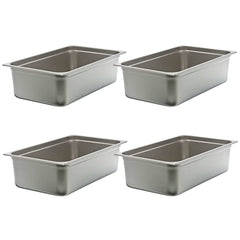 Set of 4 - TrueCraftware - Stainless Steel Full Size 6" Deep Anti-Jam Steam Table Pan 20?" x12?" x6" - NFS Listed - Steam Table Pan for Catering, Steam Table or Salad Bar - 21 Quart Capacity