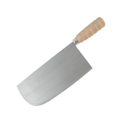 TrueCraftware - 9" Cast Iron Round Head Cleaver/Wan Woo with Wooden Handle, Meat, Bone Chopper for Home Kitchen and Restaurant
