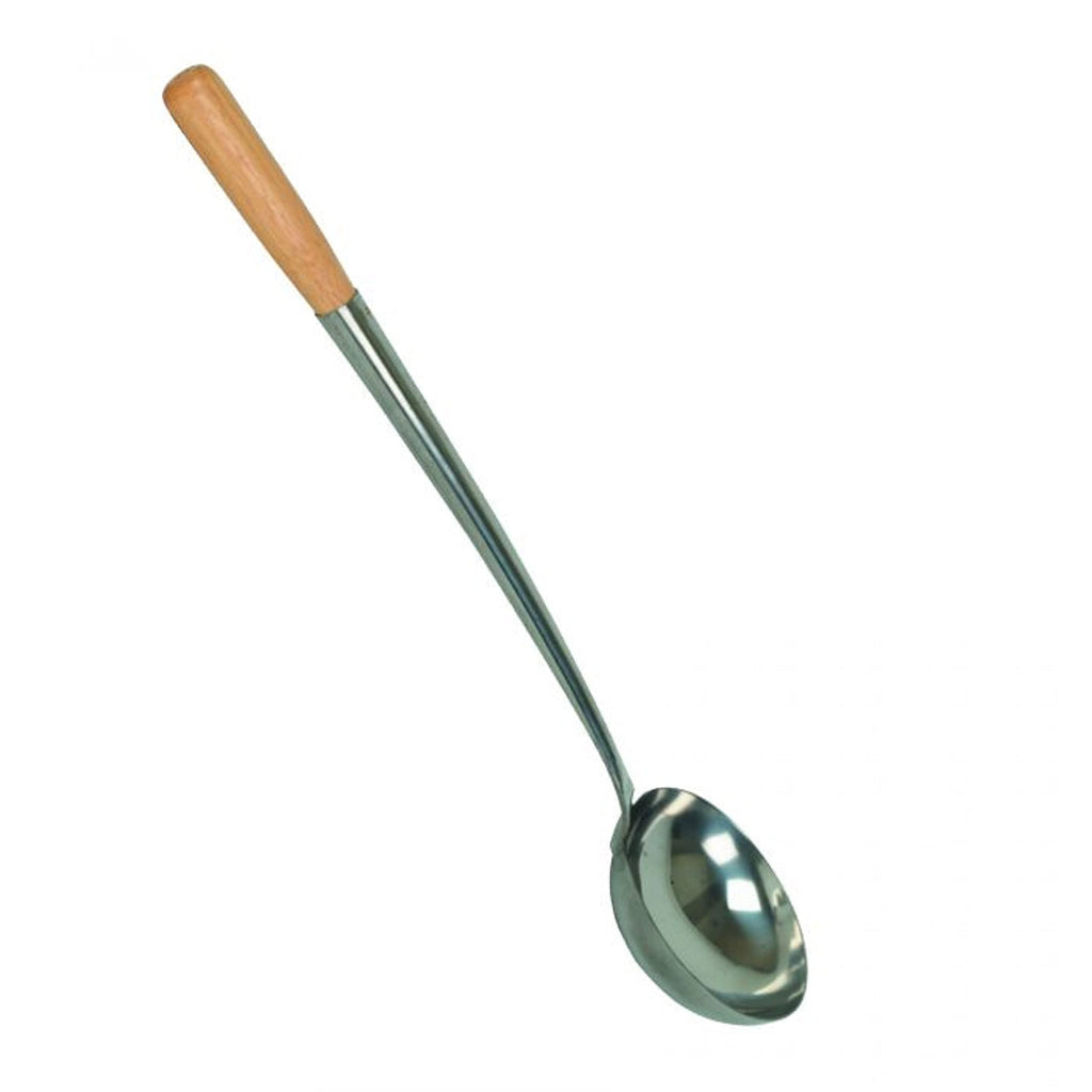 TrueCraftware ?10 oz. Stainless Steel Wok Ladle with Wooden Handle, 15-3/8" Length Handle, Cooking Ladle Spoon Wok Tool with Long Wooden Handle