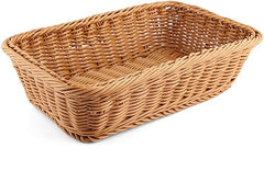 TrueCraftware ?12" x 9" x 3"Commercial Grade Rectangular Hand-Woven Basket, Polypropylene Plus Polyethylene, Dishwasher Safe, Microwave Safe