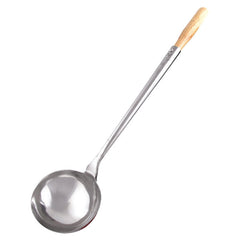 TrueCraftware ?10 oz. Stainless Steel Wok Ladle with Wooden Handle, 15-3/8" Length Handle, Cooking Ladle Spoon Wok Tool with Long Wooden Handle