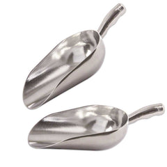 Set of 4 - TrueCraftware - 12 oz Cast Aluminium Bar Ice Scoopers with Round Bottom - 12 Ounce Utility Scoops