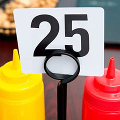TrueCraftware- Double Side 1-25 Plastic Table Numbers 4" x 4" Black on White Color- Plastic Restaurant Wedding Table Number Cards Signs for Party Banquets Wedding Reception and Restaurants