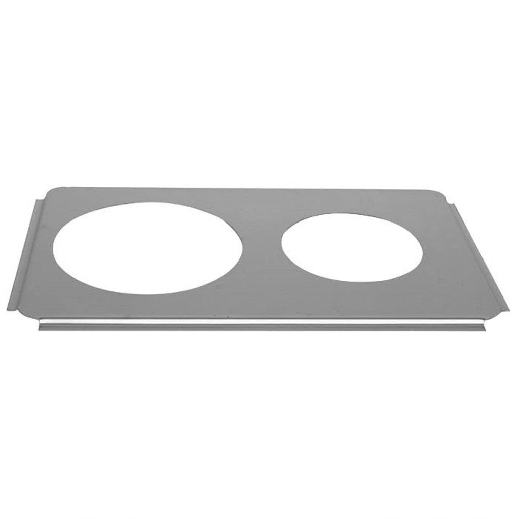 TrueCraftware ? 2 Hole Steam Table Adapter Plate, Stainless Steel, 6-1/2? and 8-1/2? fits 4 qt and 7 qt. Inset Pans