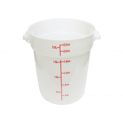 TrueCraftware ? Plastic Round Beverage Dispenser, 5 Gallons, White, Dishwasher Safe, Color graduations marking in Liters and Quarts, NSF