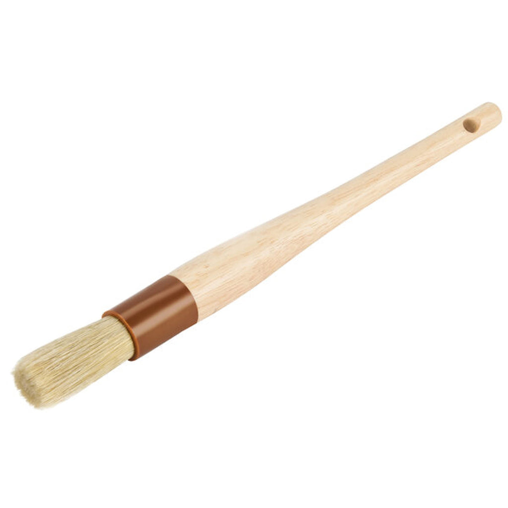 TrueCraftware 1? Boar Bristles Round Head Pastry Brush with Wooden Handle- Multi-Pastry Brush Basting Oil Brush Barbecue Oil Brush for Spreading Butter Cooking Baking Brush