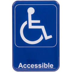 TrueCraftware ? Set of 2- Wheelchair Accessible Restroom Sign 6" x 9" with Easy Peel Self-Adhesive White on Blue Color- Bathroom Sign Waterproof Long-Lasting Self Adhesive for Indoor/Outdoor Home or Business Use