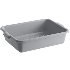 TrueCraftware ? Utility Kitchen Perforated Bus Tub/Drain Box with Handles, 20-1/2" x 15-1/2" x 5", Gray Color