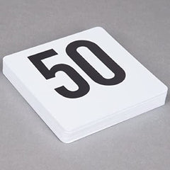 TrueCraftware- Double Side 1-50 Plastic Table Numbers 4" x 4" Black on White Color- Plastic Restaurant Wedding Table Number Cards Signs for Party Banquets Wedding Reception
