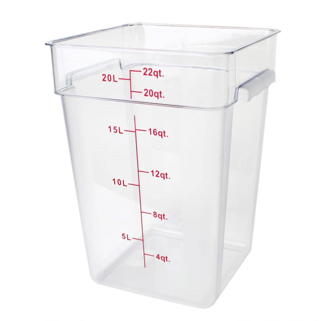 TrueCraftware ? 22 Qt. Clear Polycarbonate Square Food Storage Container - Space Saving Food Storage Container Meal Prep Containers Reusable for Kitchen Organization Dishwasher Safe