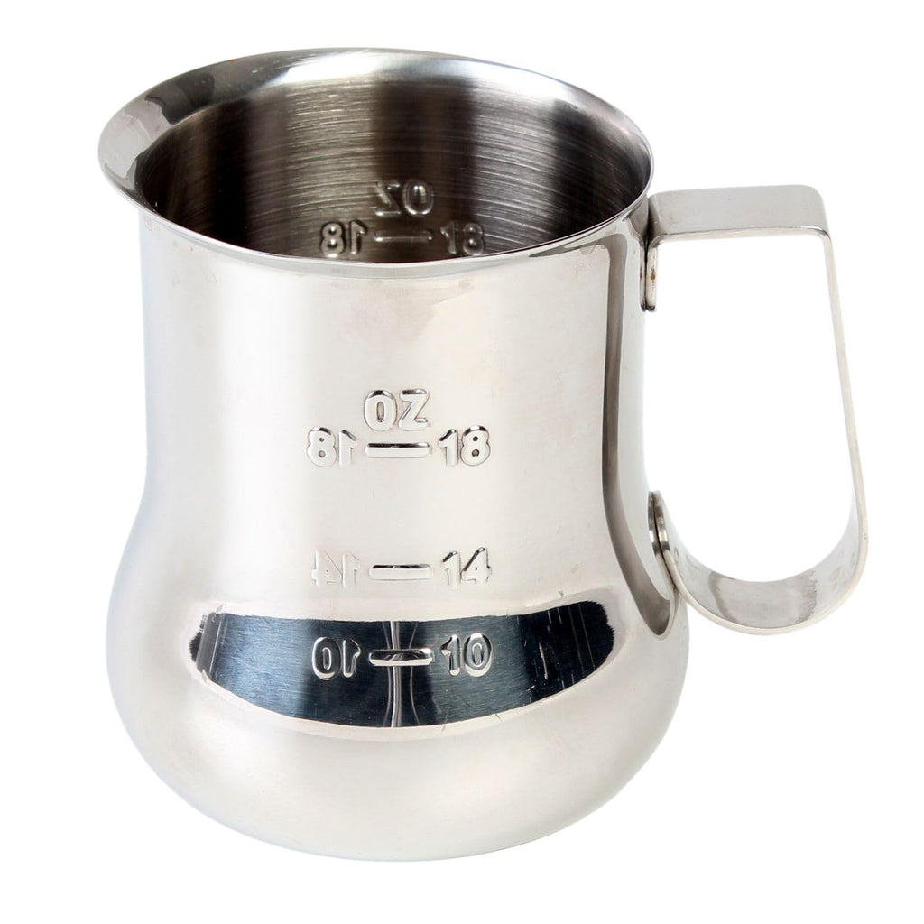 TrueCraftware 24 oz. Stainless Steel Espresso Milk Pitcher with Measuring Scale - Steaming Pitcher Coffee Bar Cappuccino Barista Tools Milk Jug Steamer Frother Cup