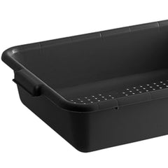 TrueCraftware ? Utility Kitchen Perforated Bus Tub/Drain Box with Handles, 20-1/2" x 15-1/2" x 5", Black Color