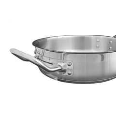 TrueCraftware ? 7 Qt. Stainless Steel Saut? Pan with Lid and Welded Hollow Handle - Chef Cooking Pan Egg Pan Fry Pan Omelet Pan Saut? Pan Cookware NSF Certified