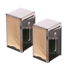 Set of 2 - TrueCraftware Stainless Steel - Dual Sided - Tall Fold - Table Top - Napkin Dispenser with Polished Finish