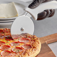 TrueCraftware ? 4? Blade Stainless Steel Pizza Cutter with White Plastic Handle- Sharp Stainless Steel Blade Slice Thick or Thin Pizzas Pie Crust and Pastries