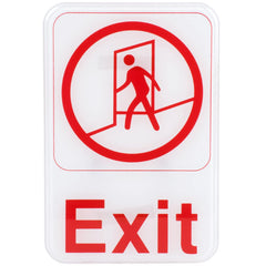 TrueCraftware ? Set of 2- Exit Sign 6" x 9" with Easy Peel Self-Adhesive Red on White Color- Waterproof Long-Lasting Self Adhesive for Indoor/Outdoor Home or Business Use